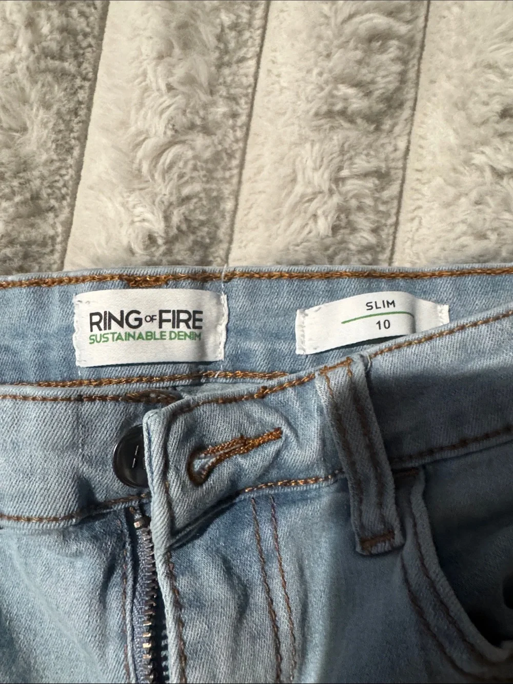 Ring of Fire Light Blue Distressed Kids Denim Shorts